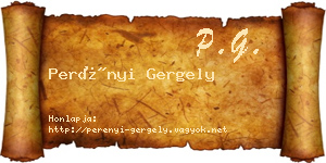 Perényi Gergely névjegykártya